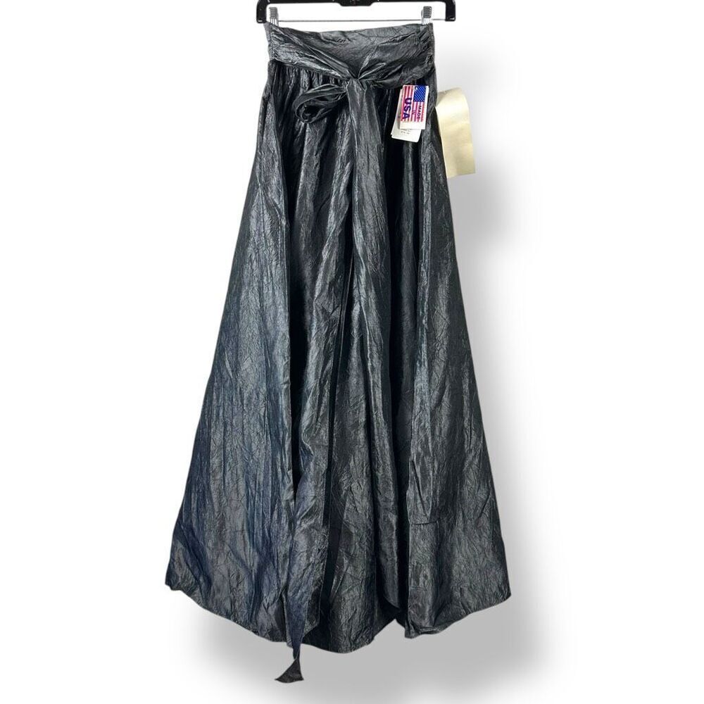 Hampton Nites 6 Tulle Layered Maxi Skirt Metallic Silver Steampunk‎ Avante Garde